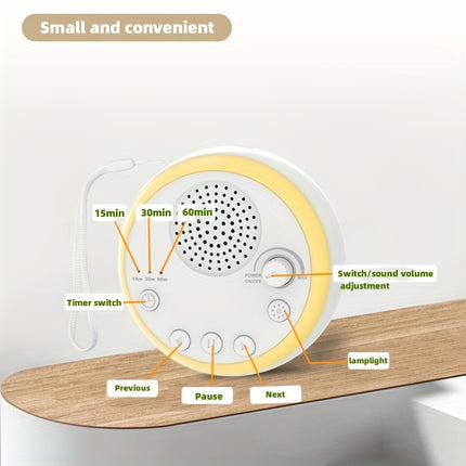 Portable White Noise Machine with Powerful Battery - 16 Soothing Sounds