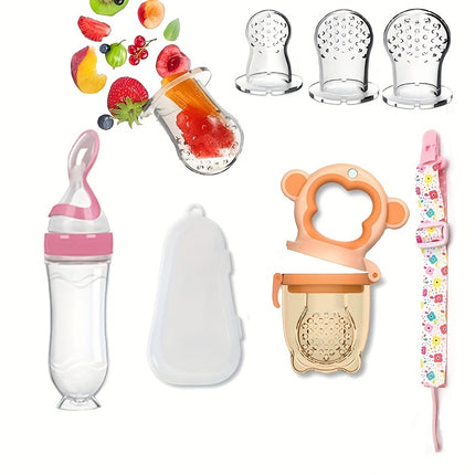 Baby Food Feeder Set ,Baby Teether Toy Pacifier With Pacifier Clip,