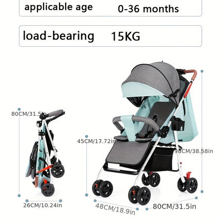 Lightweight One-button Carriage, Foldable Baby Children's Four-wheel Small Trolley