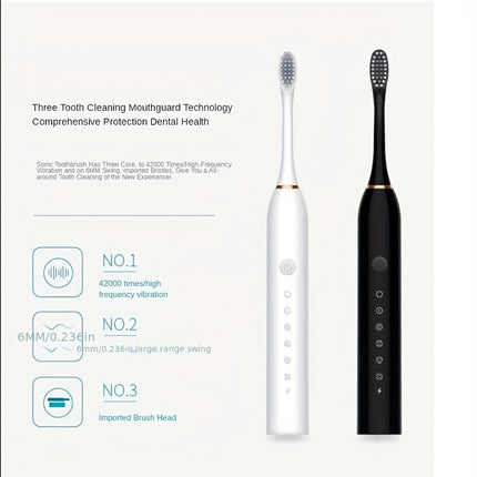 Rechargeable Sonic Toothbrush - Waterproof, Automatic