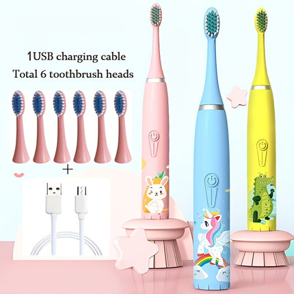 Boys Girls Electric Toothbrush Cartoon Pattern Soft Bristle Waterproof