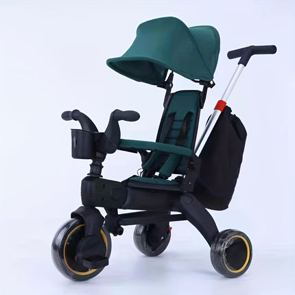 Foldable Tricycle Stroller - Portable Scooter for Kids