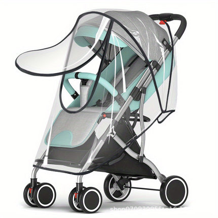 Universal Stroller Rain Cover, Weather Wind Sun Shield Transparent Breathable Trolley