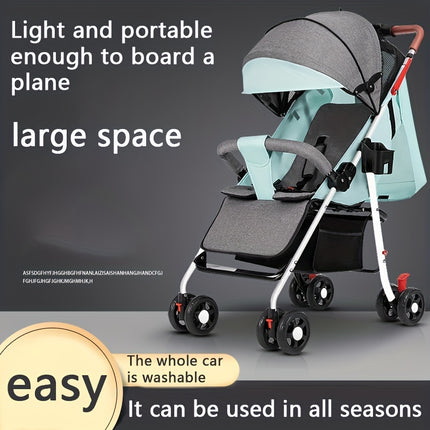 Lightweight One-button Carriage, Foldable Baby Children's Four-wheel Small Trolley