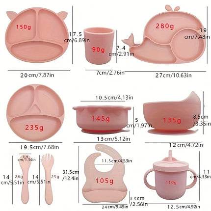 Set Baby And Toddler Food Grade Silicone Tableware
