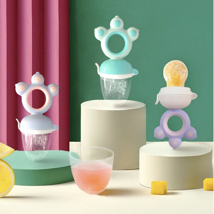 Rotate Push Fruit Feeder Teether, Cute Paw Baby Food Feeder