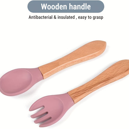 Silicone Feeding Baby Weaning Feeding Supplies, Baby Cutlery Set