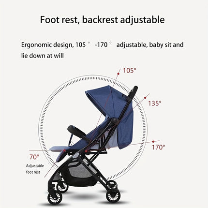 Portable Baby Stroller That Can Sit Or Lie Down And Can Be Folded In One Click Into A Trolley Case