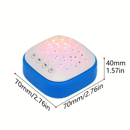 Portable Baby Sleep Aid: White Noise Sound Machine With Starry Night Light Projector.