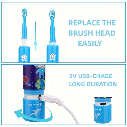 Cartoon Ultrasonic Electric Toothbrush Kit