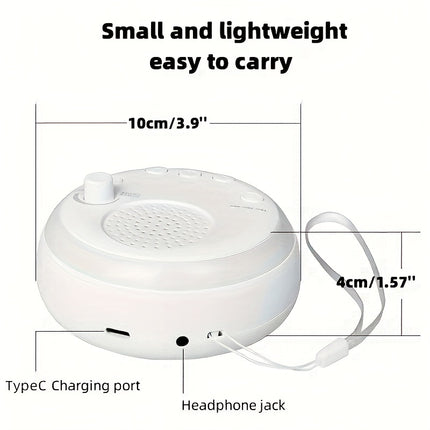 Portable White Noise Machine with Powerful Battery - 16 Soothing Sounds