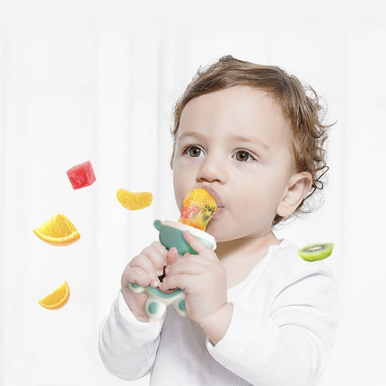 Rotate Push Fruit Feeder Teether, Cute Paw Baby Food Feeder