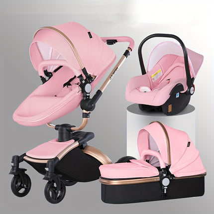 Multifunctional 3-in-1 Baby Travel System with Quick Folding Aluminum Stroller