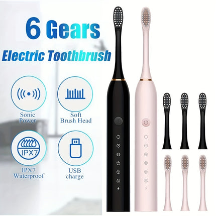 Rechargeable Sonic Toothbrush - Waterproof, Automatic