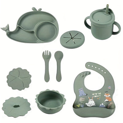 Set Baby And Toddler Food Grade Silicone Tableware
