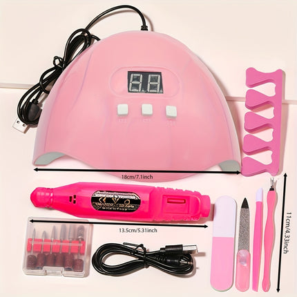 Nail Art Tool Set, Nail Art UV Lamp, Gel Nail Polish