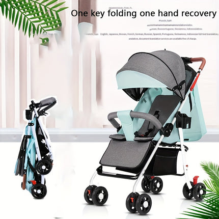 Lightweight One-button Carriage, Foldable Baby Children's Four-wheel Small Trolley