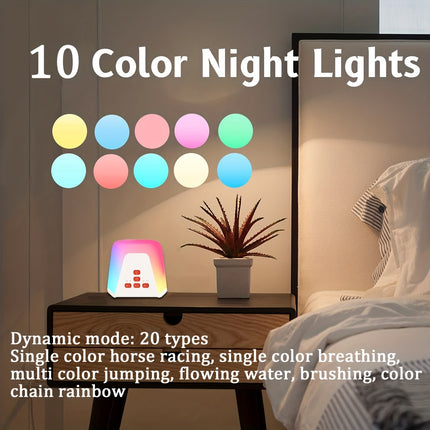 Portable White Noise Machine with Night Light - 30 Colors & 15 Soothing Sounds