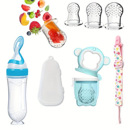 Baby Food Feeder Set ,Baby Teether Toy Pacifier With Pacifier Clip,