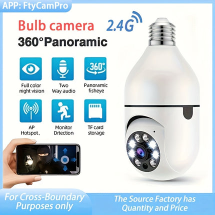 1pc Light Bulb Security Camera With E27 Connector