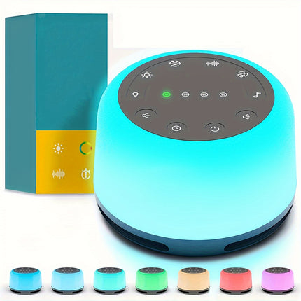 White Sound Machine with 7 Colors Night Lights - 24 Soothing Sounds, Timer