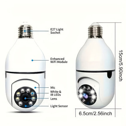 1pc Light Bulb Security Camera With E27 Connector